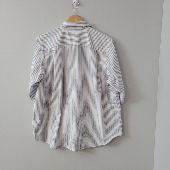 Women's Pinstriped Button Down Blouse Sz 18 W Lands End - Picture 4 of 8